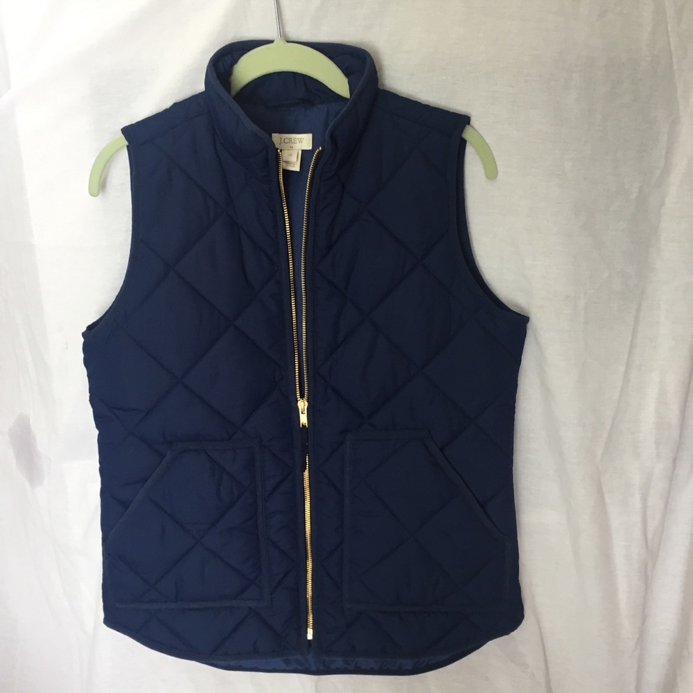 J crew quilted navy vest  XS
